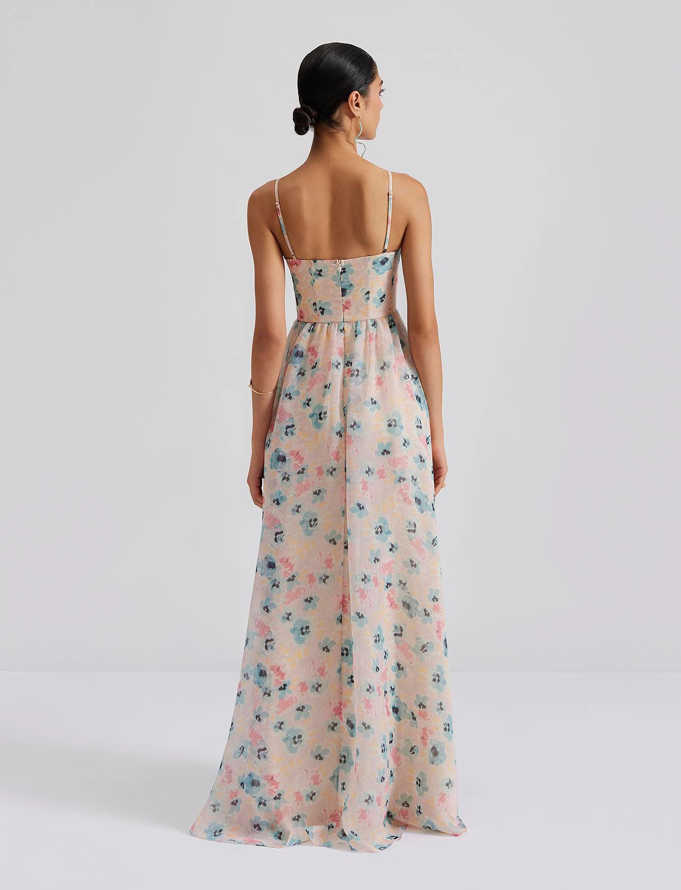 Malina - Leonor organza maxi dress - aftonklänningar - florals - 3