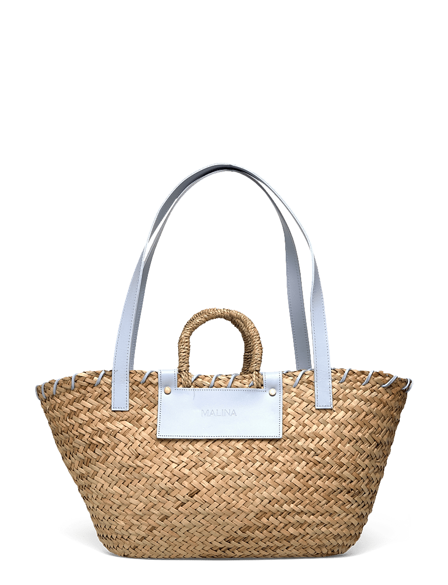 Malina - Willow straw bag - shoppingväskor - pastel blue - 0