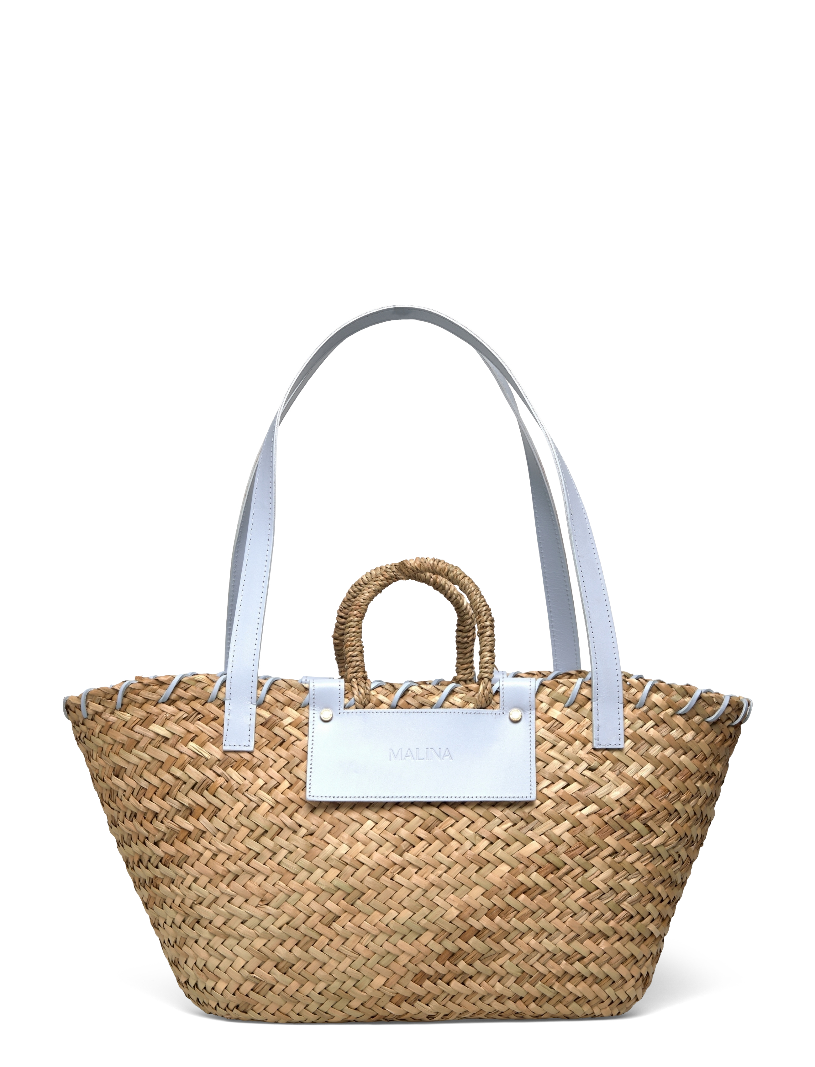 Malina - Willow straw bag - pastel blue - 1
