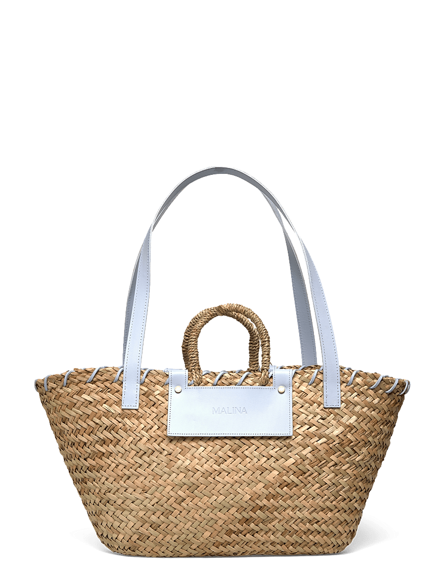 Malina - Willow straw bag - shoppingväskor - pastel blue - 1