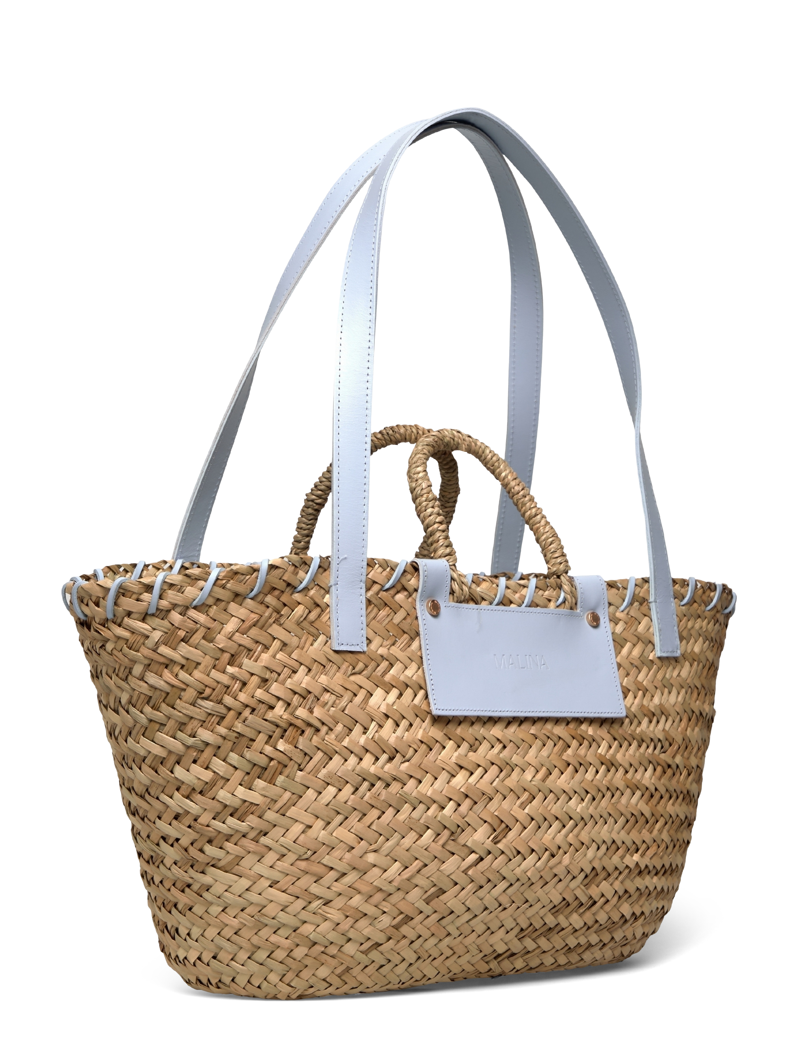Malina - Willow straw bag - shoppingväskor - pastel blue - 2