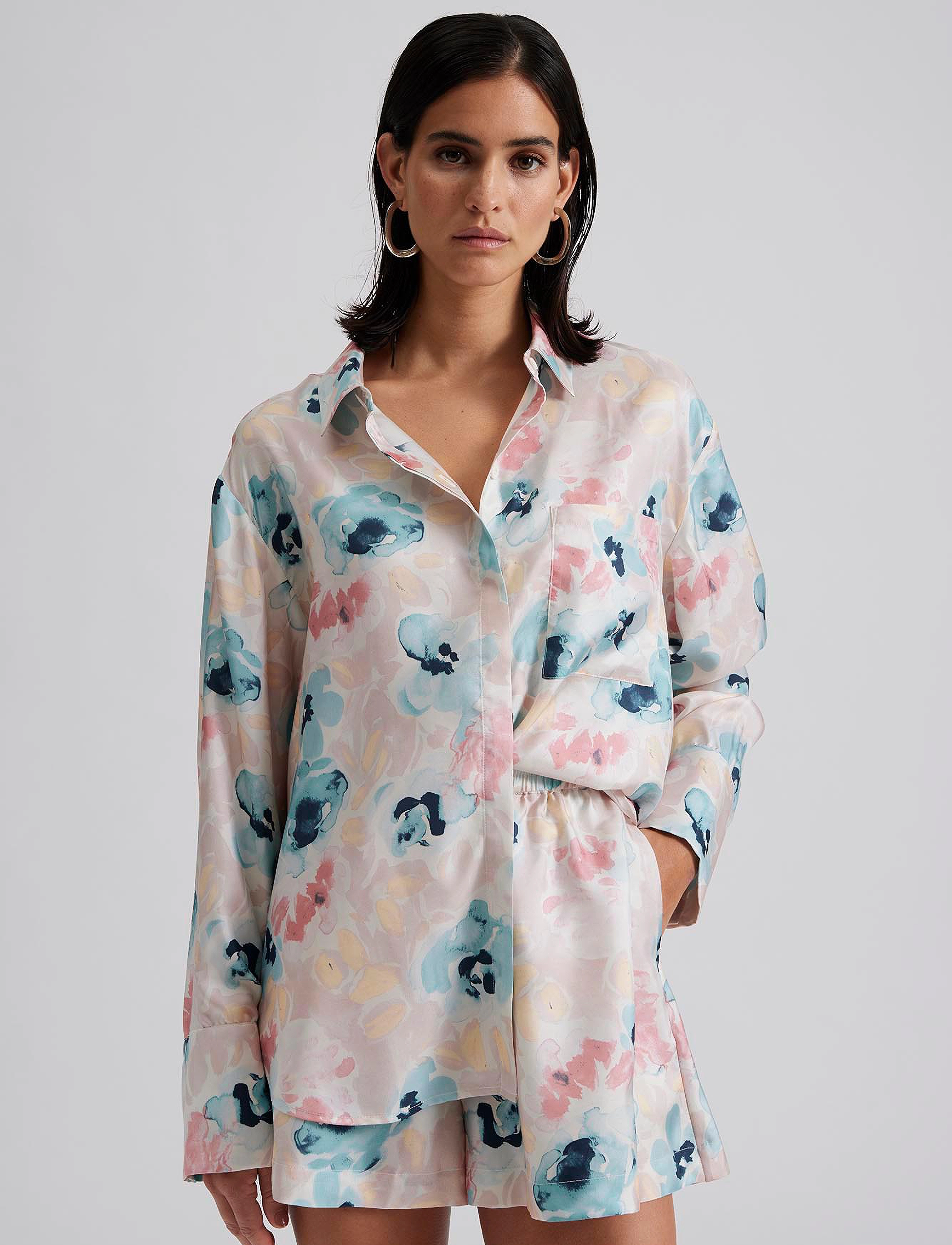 Malina - Felicity Silk Shirt - langærmede skjorter - florals - 4