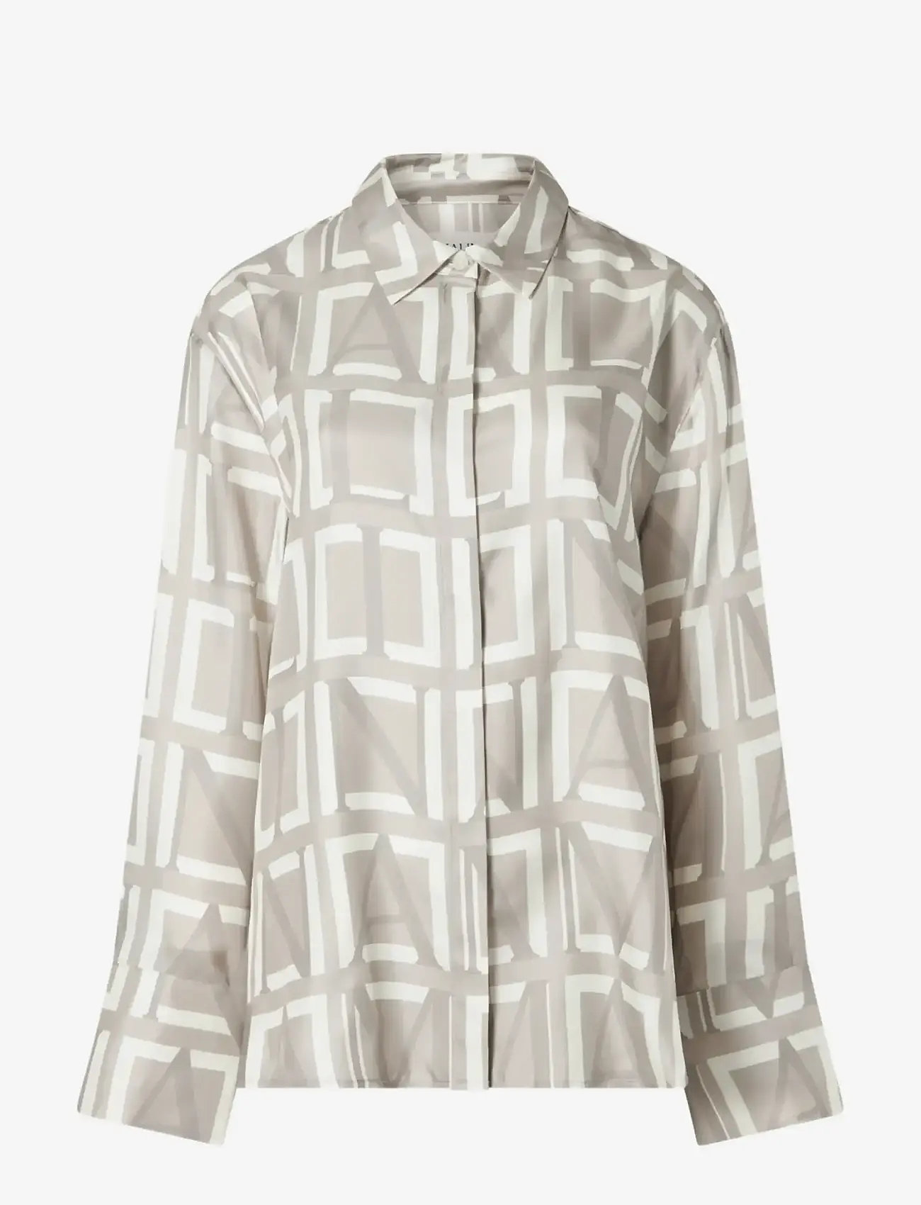 Malina - Felicity Silk Shirt - jeanshemden - monogram taupe - 1