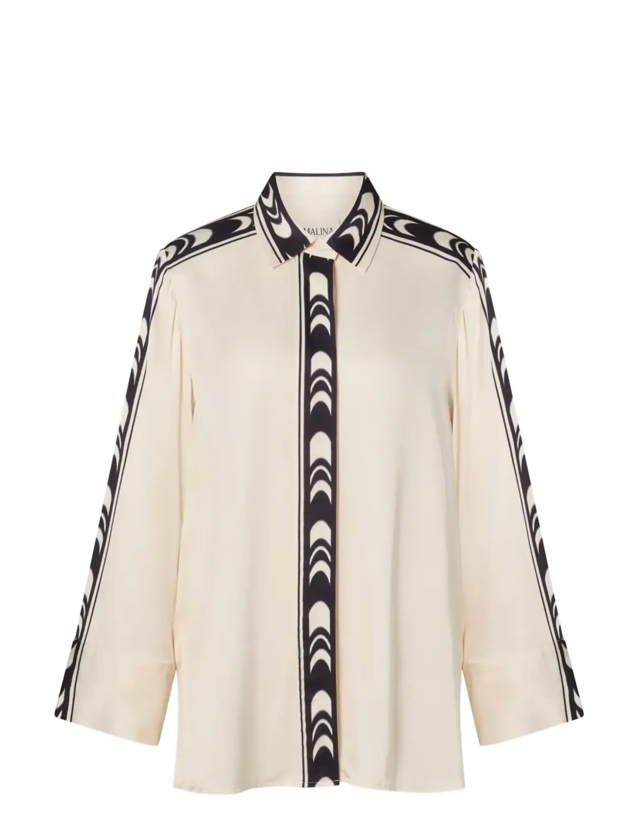 MALINA Meya Wide Fit Printed Shirt Cream - S - Damen