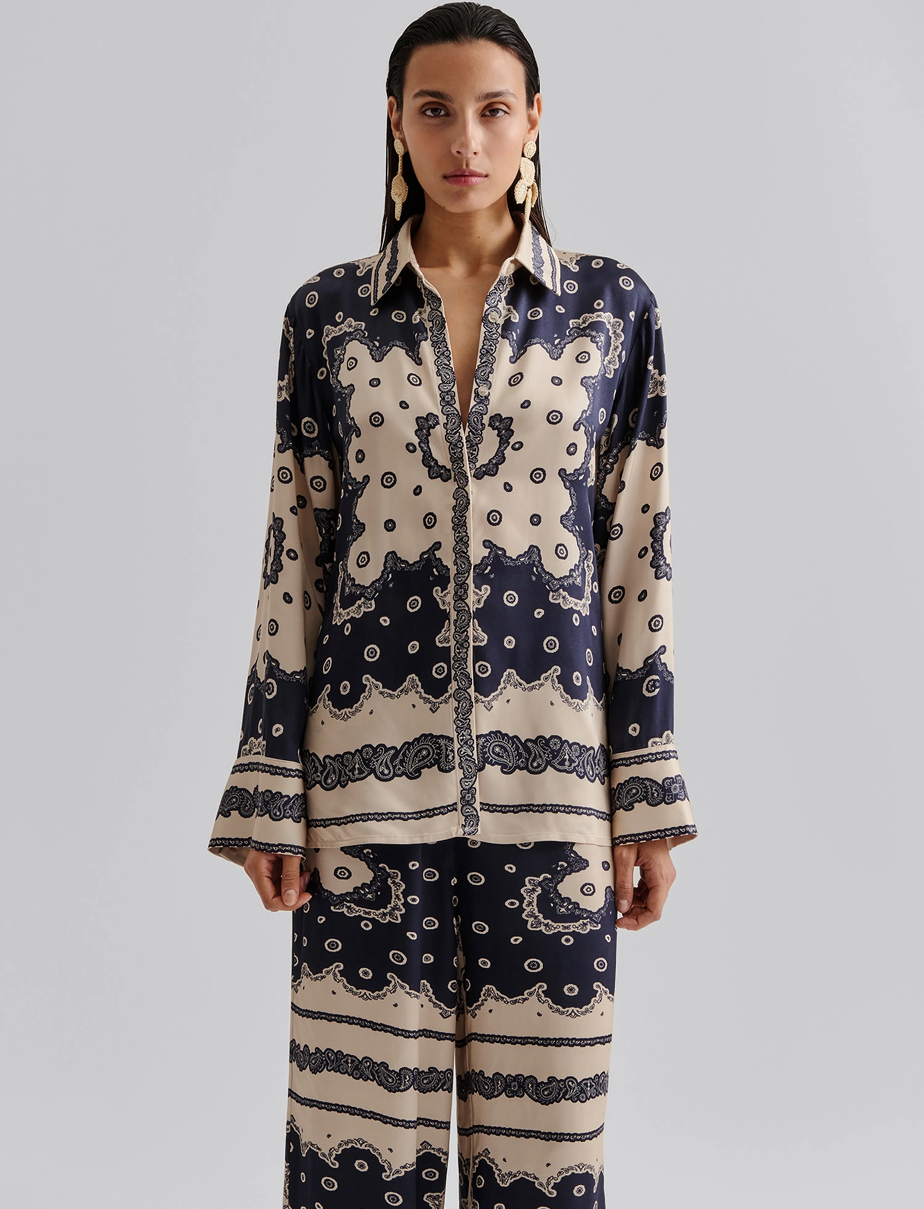 Malina - Meya Wide Fit Printed Shirt - langærmede skjorter - bandana - 3