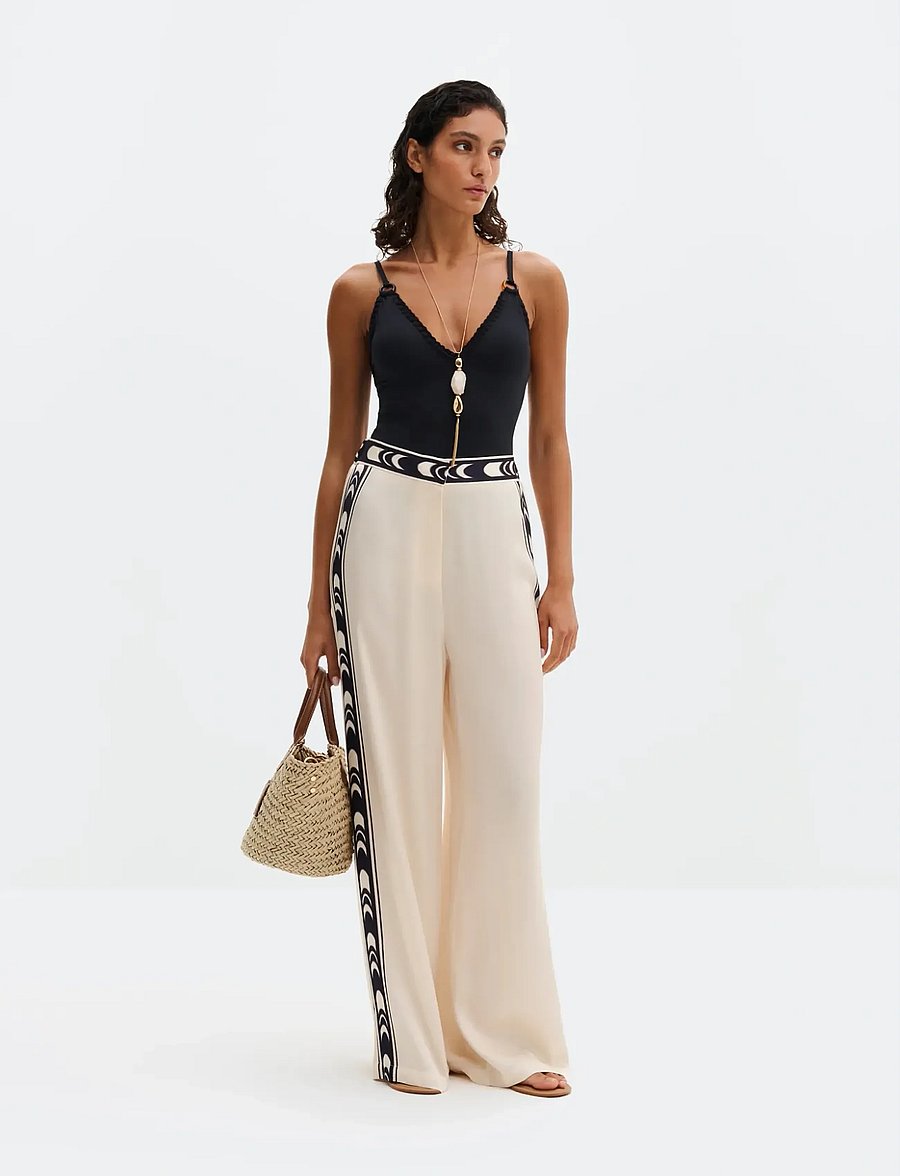 Malina - Bella Satin Look Palazzo Pants - hosen mit weitem bein - arch - 4