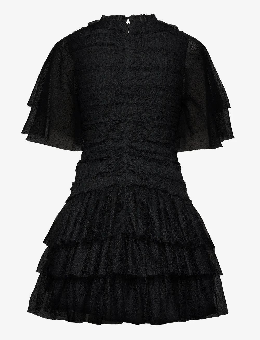 Malina - Minnie Short Sleeve Lace Mini dress - sommerkjoler - black - 2