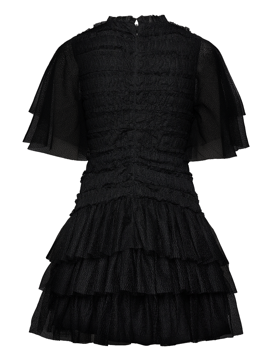 Malina - Minnie short sleeve lace mini dress - black - 2