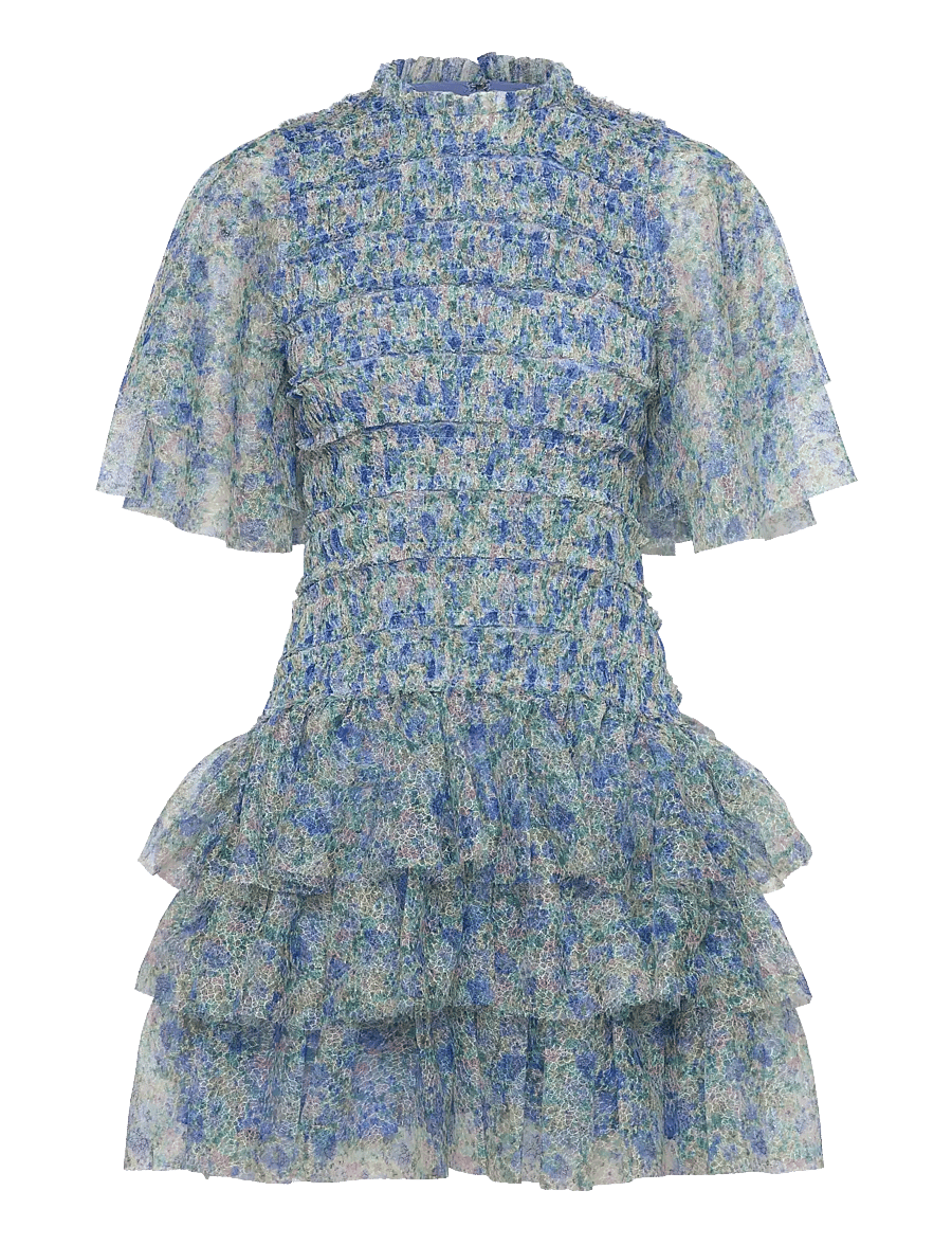 Malina - Minnie short sleeve lace mini dress - sommerkjoler - ditsy - 1