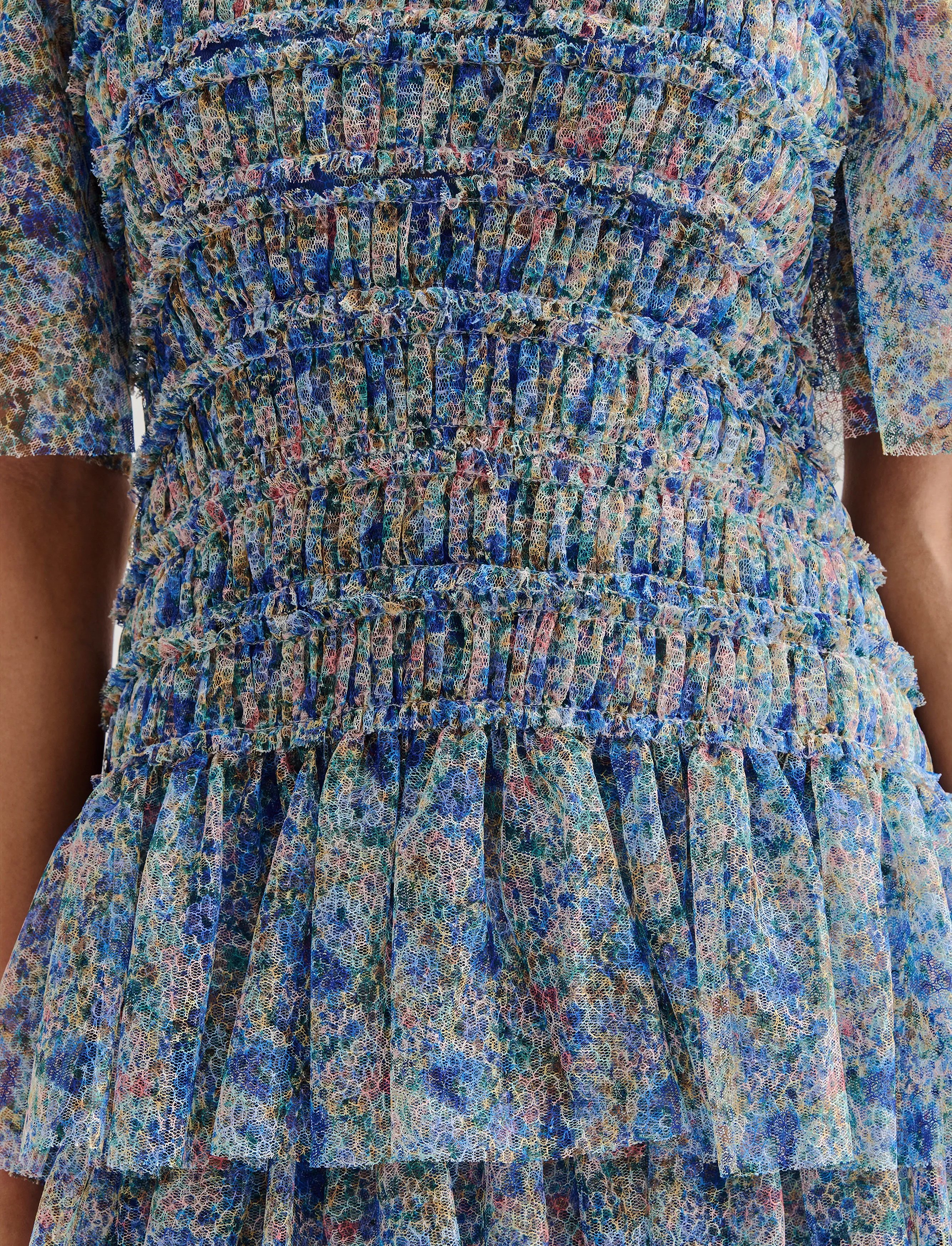 Malina - Minnie short sleeve lace mini dress - sommerkjoler - ditsy - 5