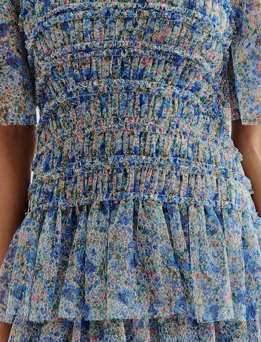 Malina - Minnie short sleeve lace mini dress - sommerkjoler - ditsy - 5