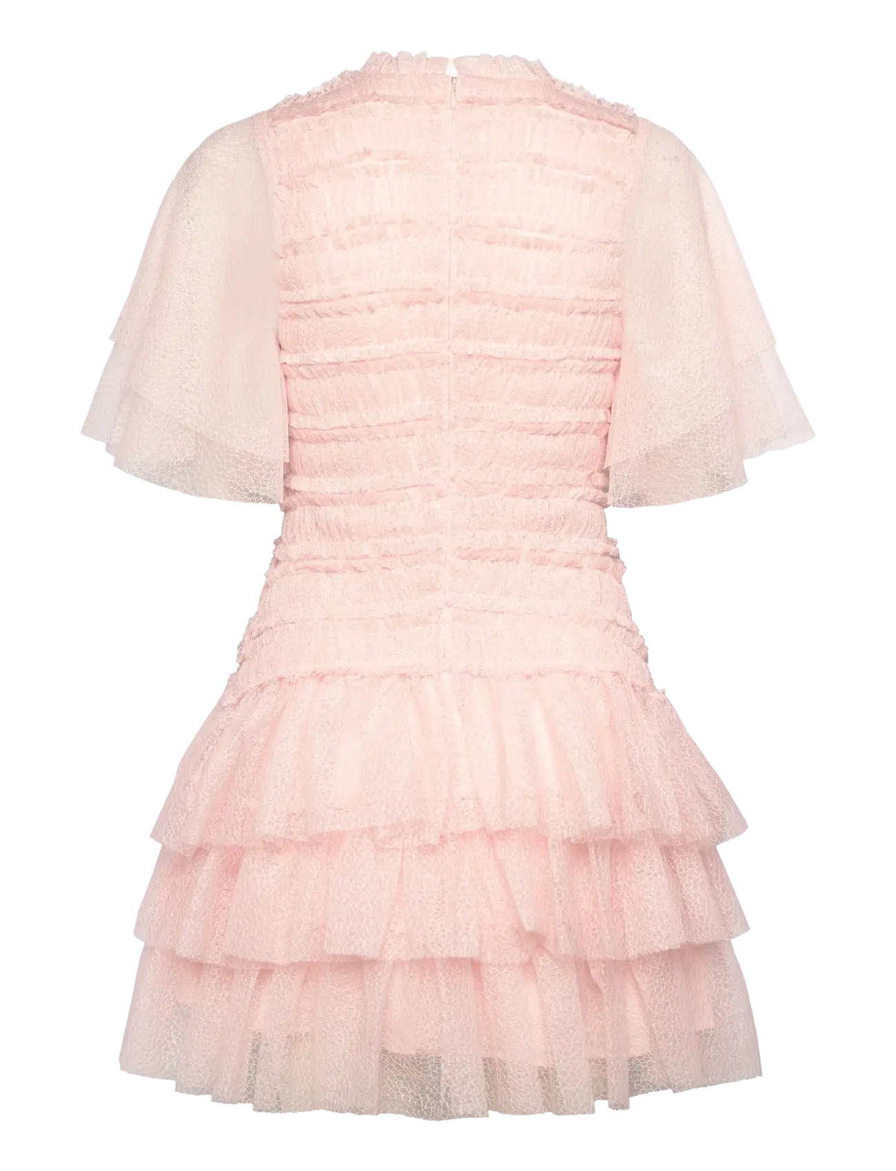 Malina - Minnie short sleeve lace mini dress - sommerkjoler - pale pink - 2