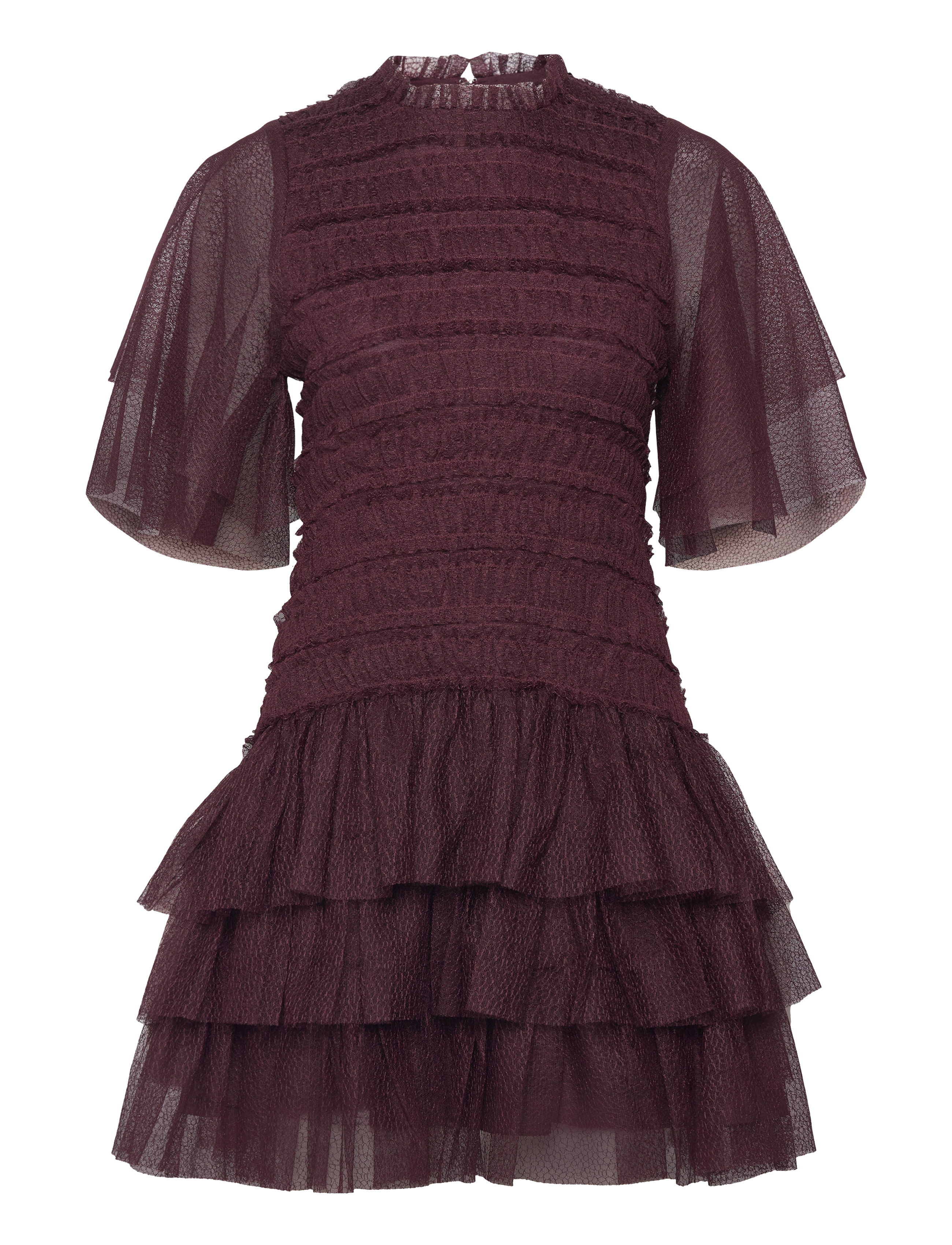 Malina - Minnie short sleeve lace mini dress - purple - 1