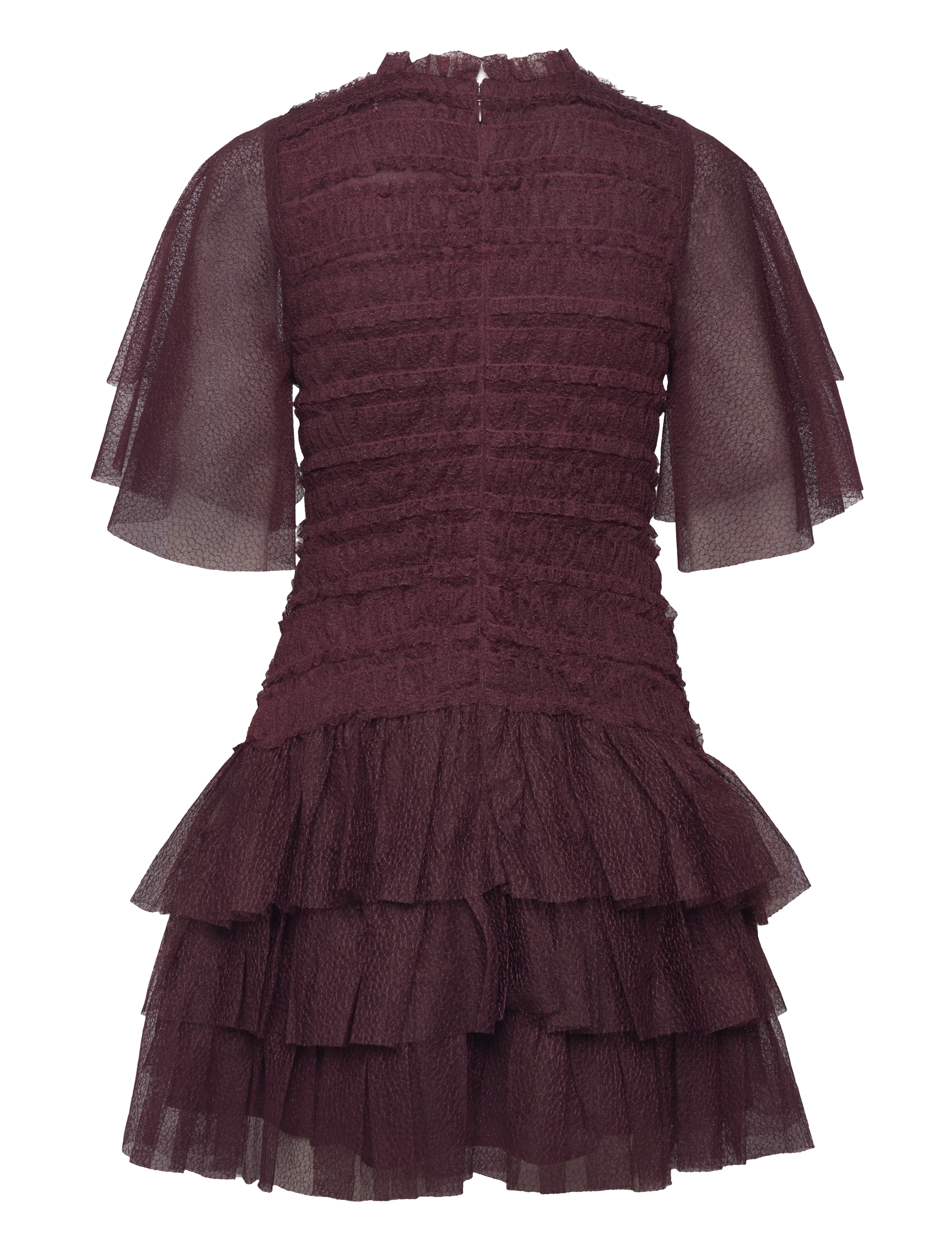 Malina - Minnie short sleeve lace mini dress - purple - 2
