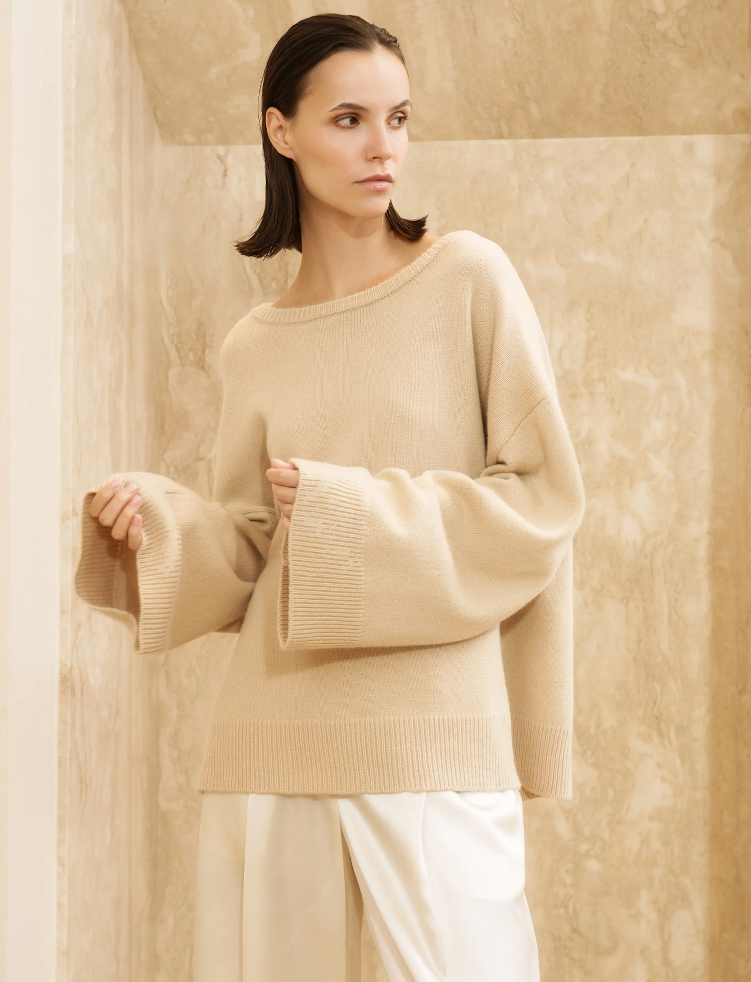 Malina - Scandi knitted sweater - sügisesed riided - light beige - 0