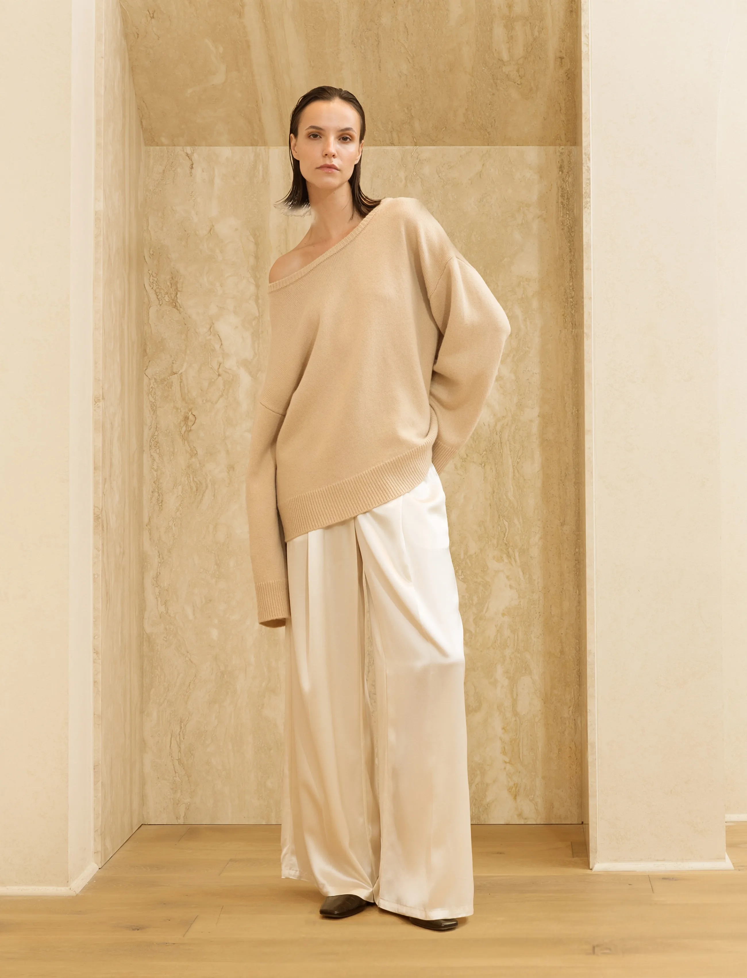 Malina - Scandi knitted sweater - sügisesed riided - light beige - 3