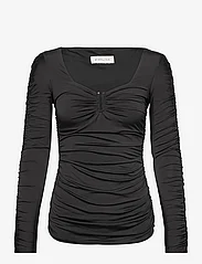 Malina - Elle heart shaped jersey top - long-sleeved tops - black - 0