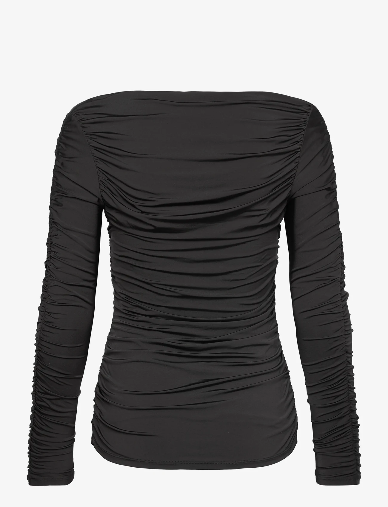 Malina - Elle heart shaped jersey top - långärmade toppar - black - 1
