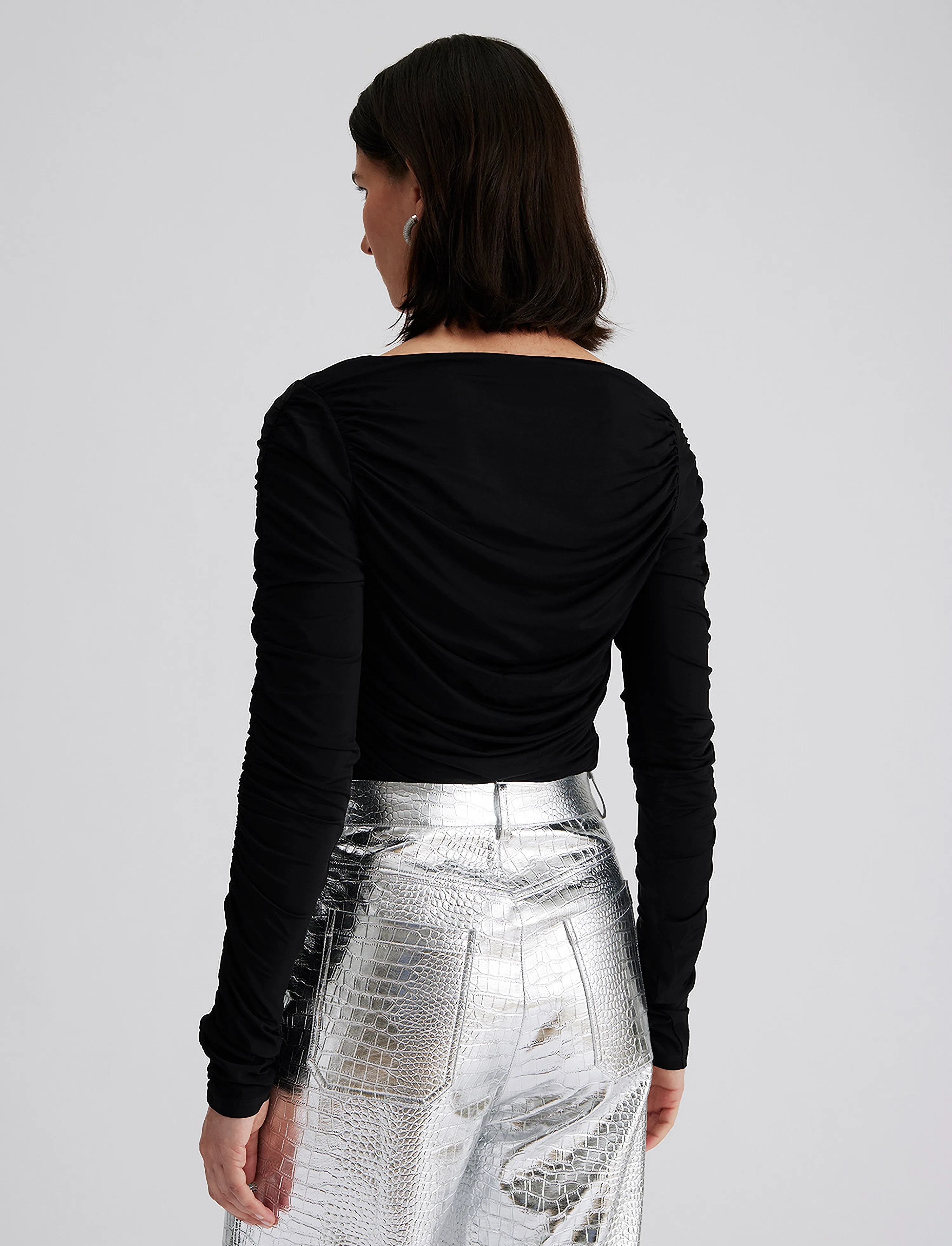 Malina - Elle heart shaped jersey top - black - 4