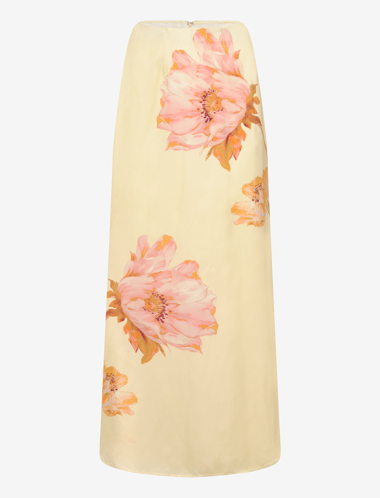 Malina - Tessa satin slip maxi skirt - satininiai sijonai - lemon peony - 1