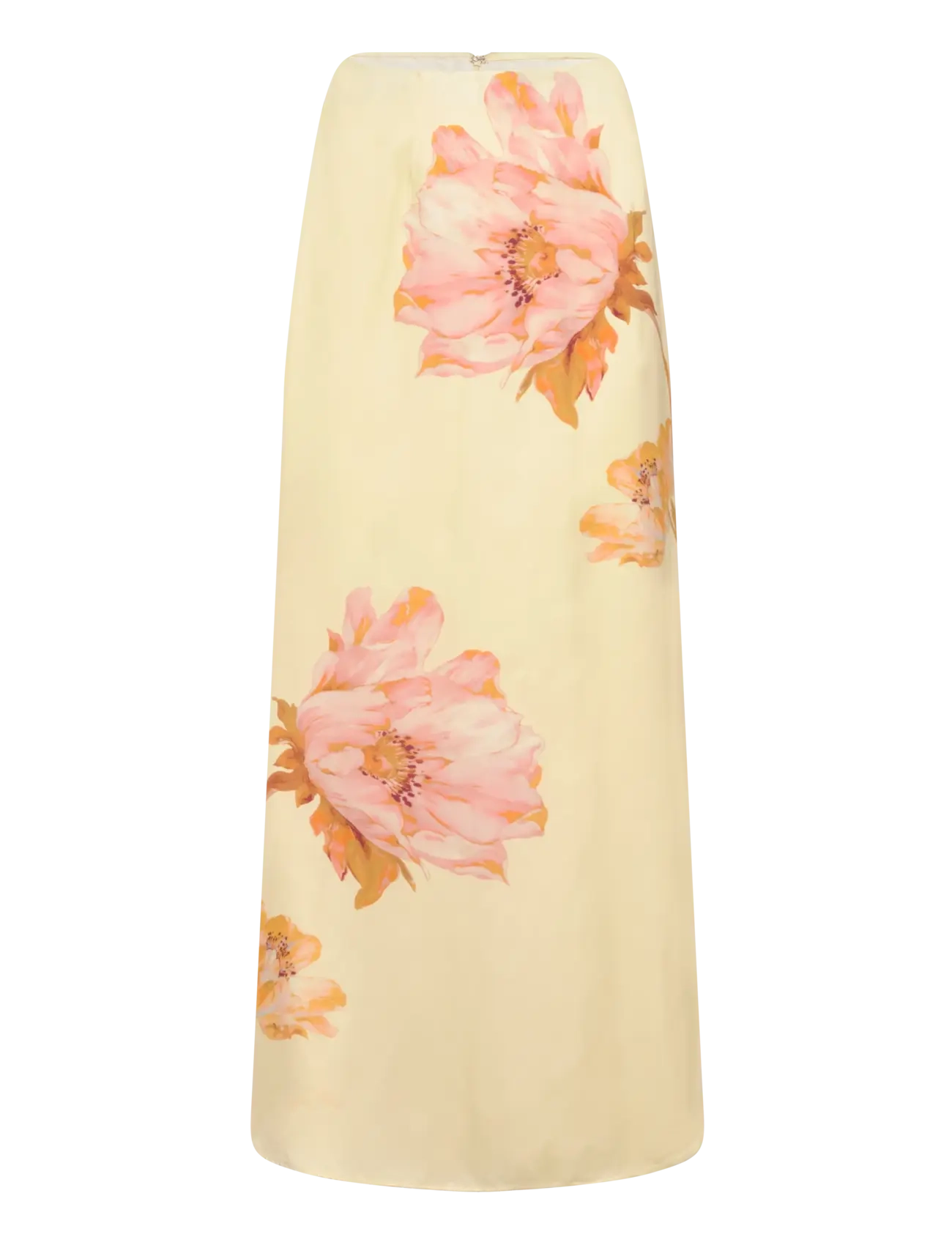 Malina - Tessa satin slip maxi skirt - satengskjørt - lemon peony - 1