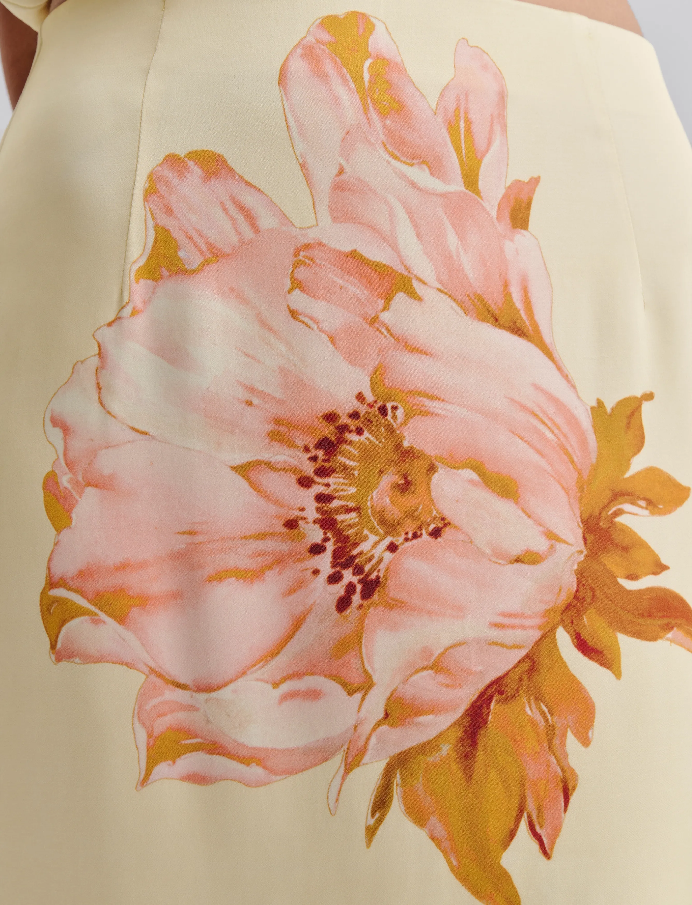Malina - Tessa satin slip maxi skirt - satengskjørt - lemon peony - 4