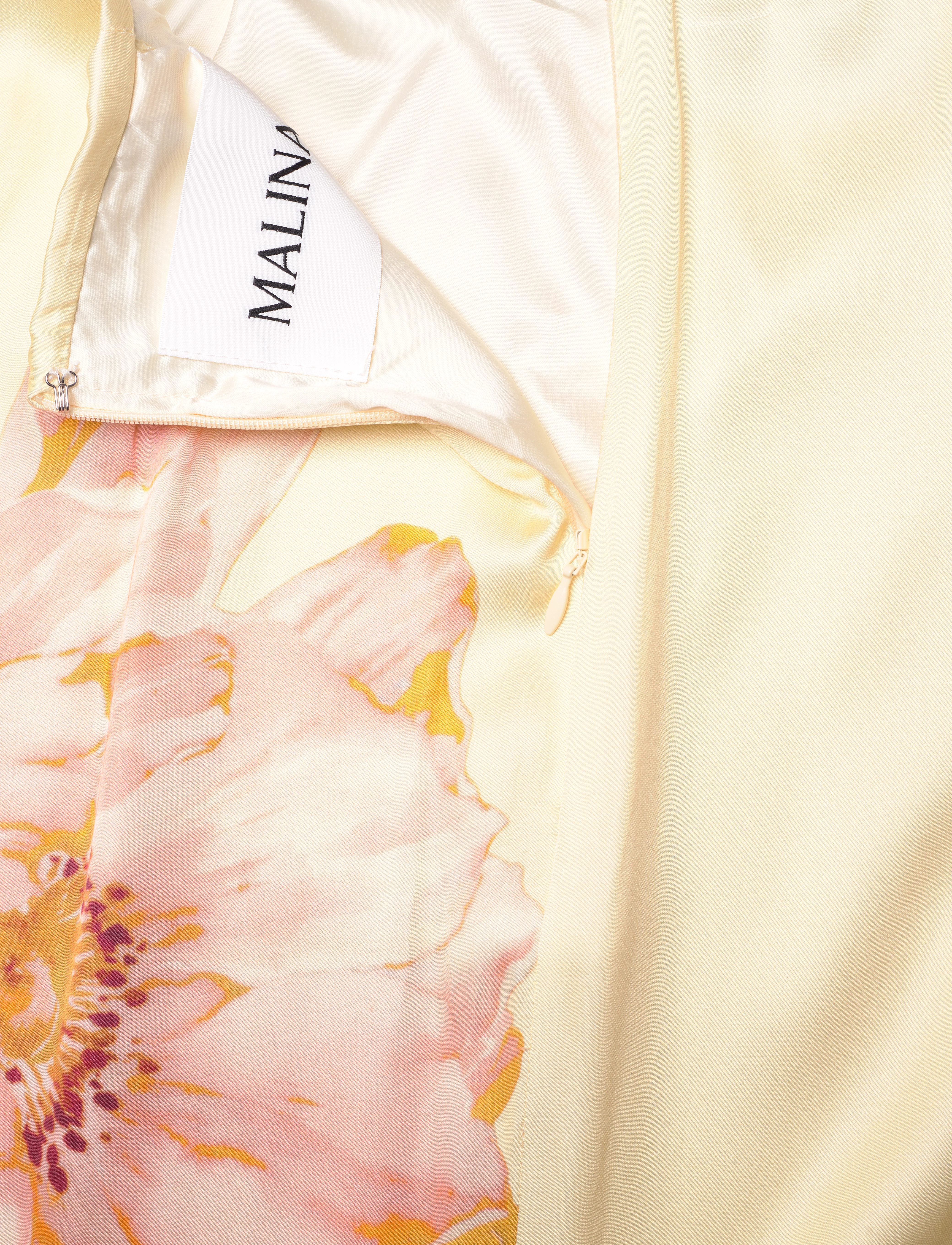 Malina - Tessa satin slip maxi skirt - satengskjørt - lemon peony - 5