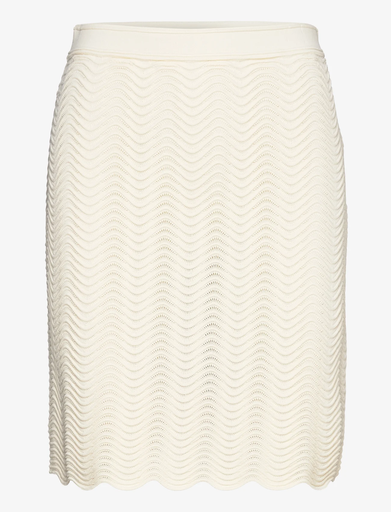 Malina - Camille scallop knitted mini skirt - strikkede nederdele - vanilla - 1
