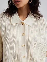 Malina - Marina scallop knitted cropped top - vanilla - 4
