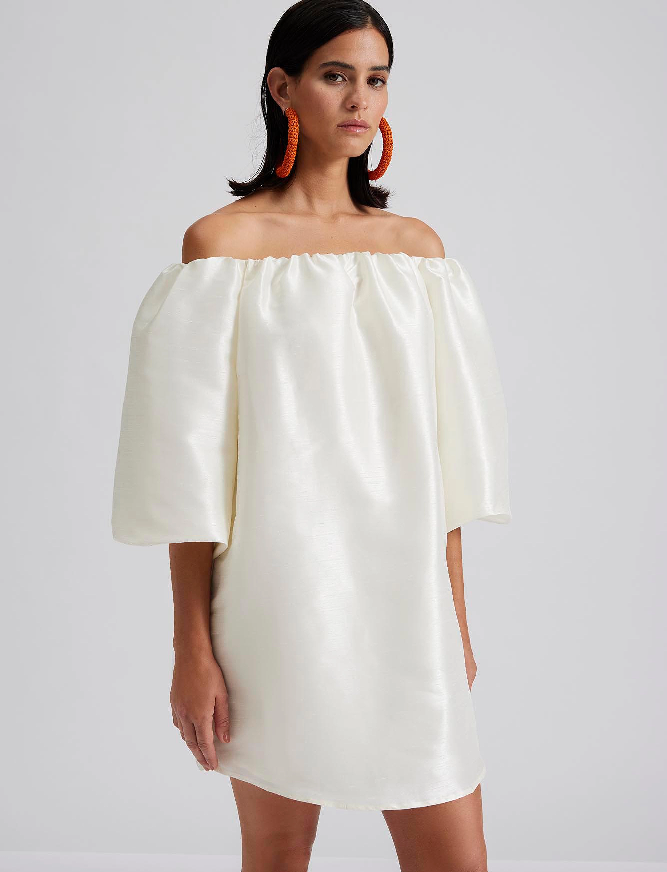 Malina - Lori off shoulder mini dress - vanilla - 4