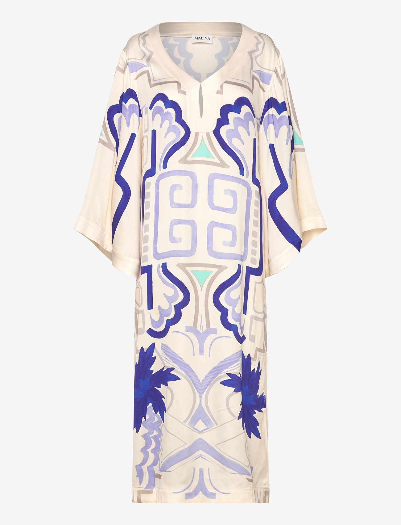Malina - Manon printed satin kaftan dress - sommerkjoler - mosaic - 1