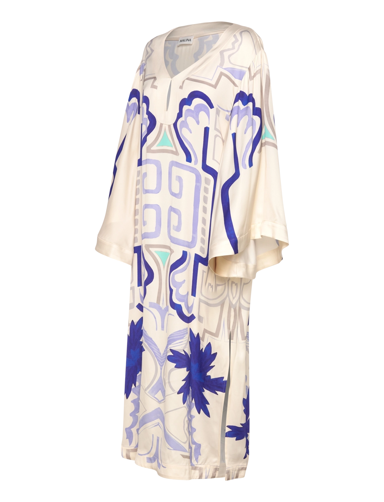 Malina - Manon printed satin kaftan dress - mosaic - 3
