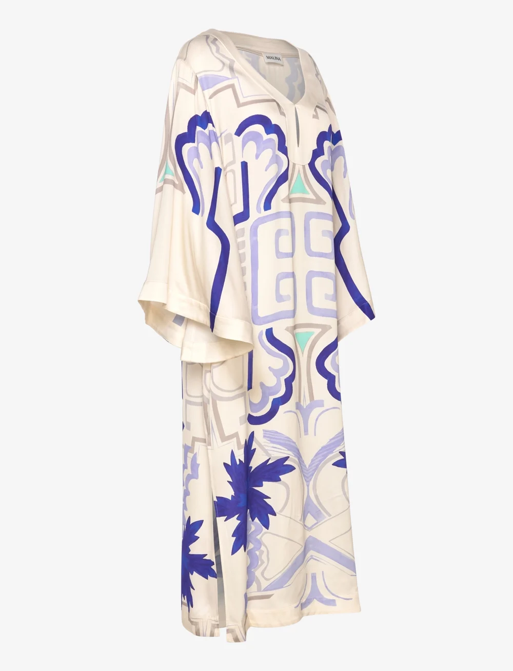 Malina - Manon printed satin kaftan dress - suvekleidid - mosaic - 4