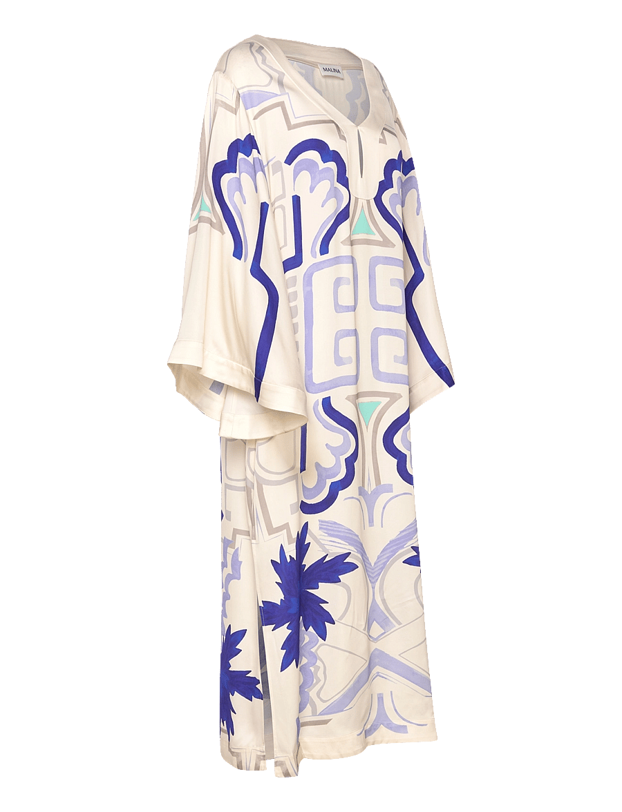 Malina - Manon printed satin kaftan dress - mosaic - 4