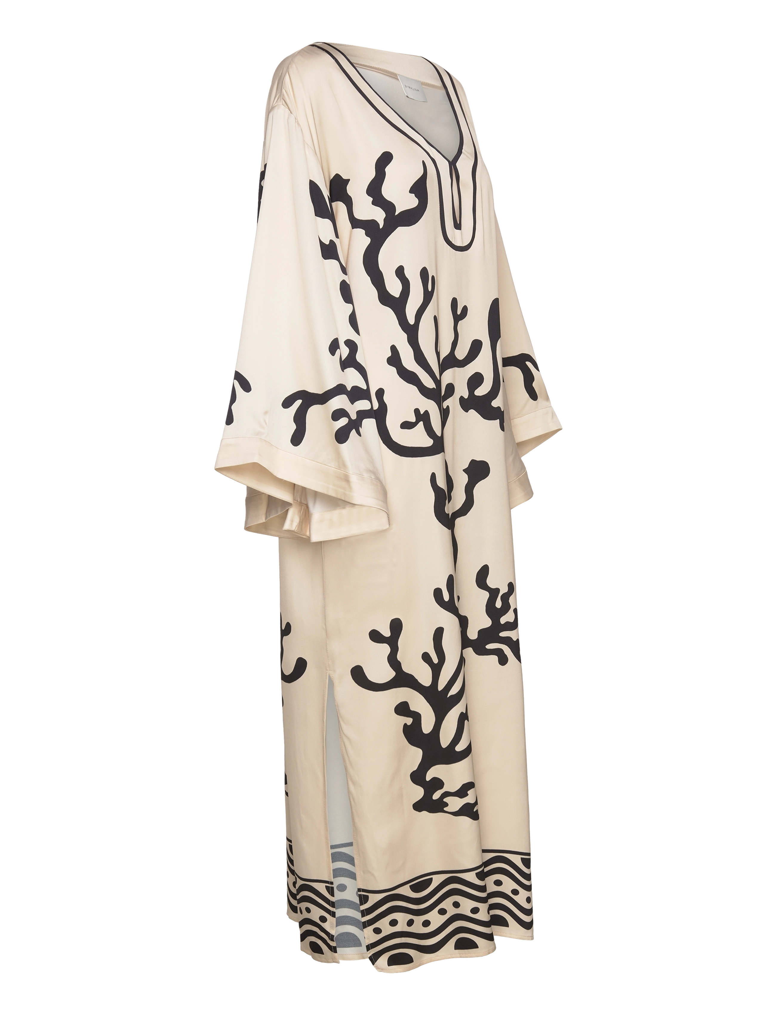 Malina - Manon printed satin kaftan dress - reef - 3