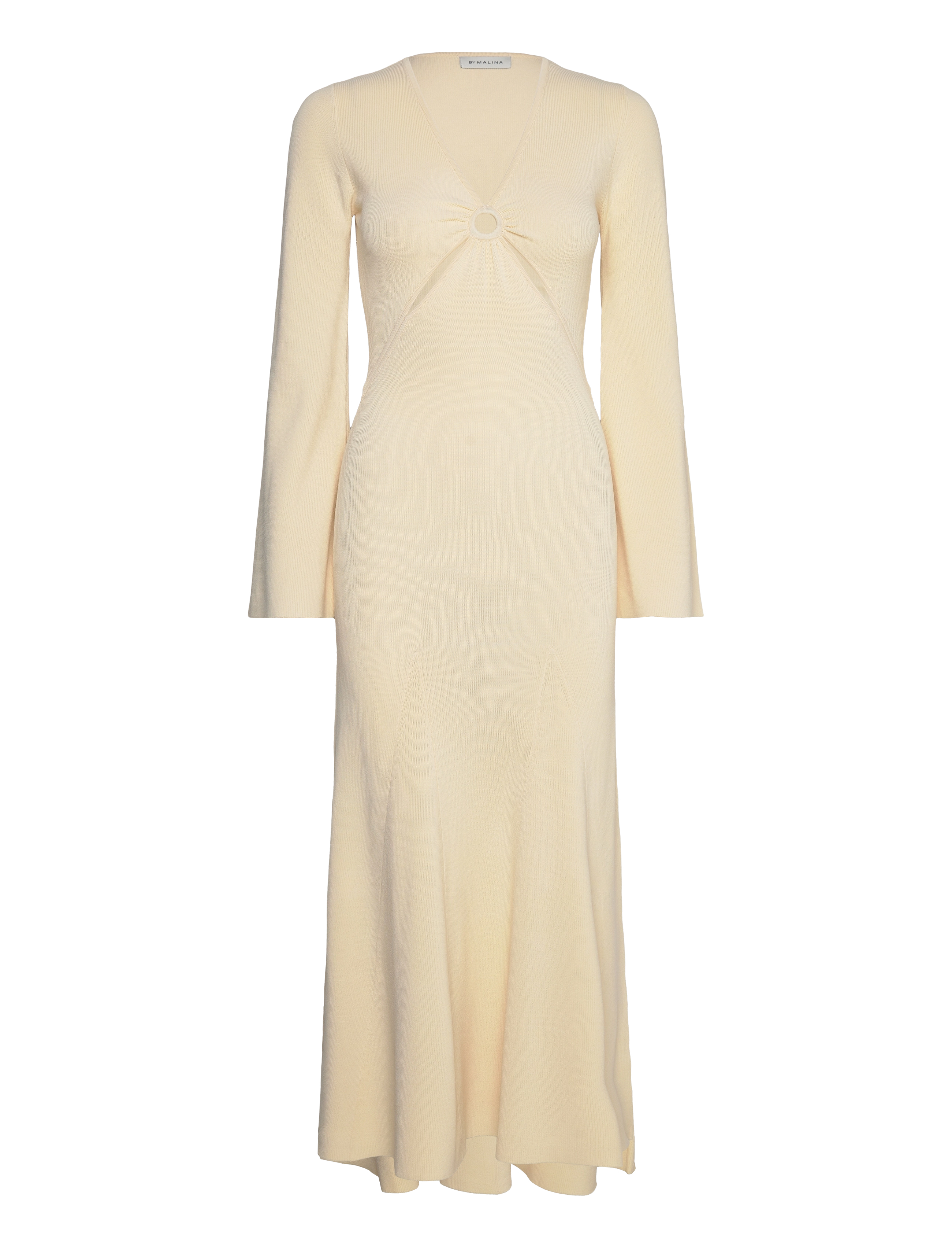 Malina Nadia ring front knitted midi dress - Sügisene kokkuhoid - VANILLA / yellow