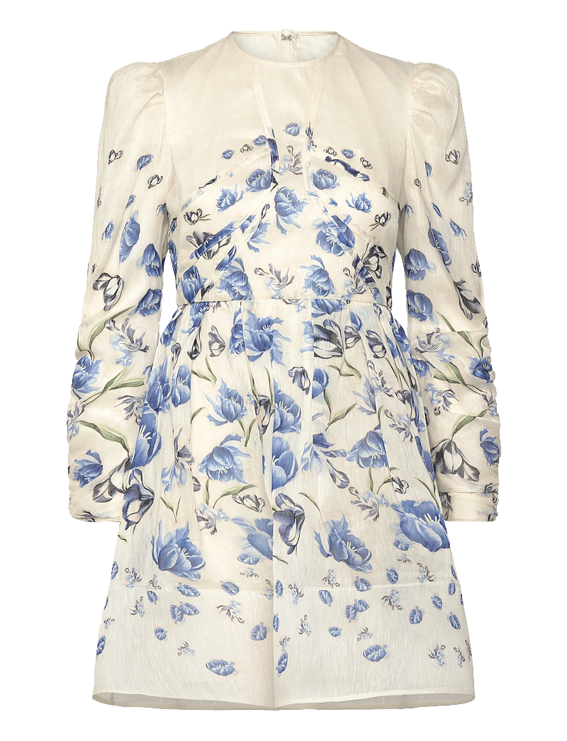 Malina - Leoni Silk Blend Mini Dress - evening dresses - tulip blue - 1