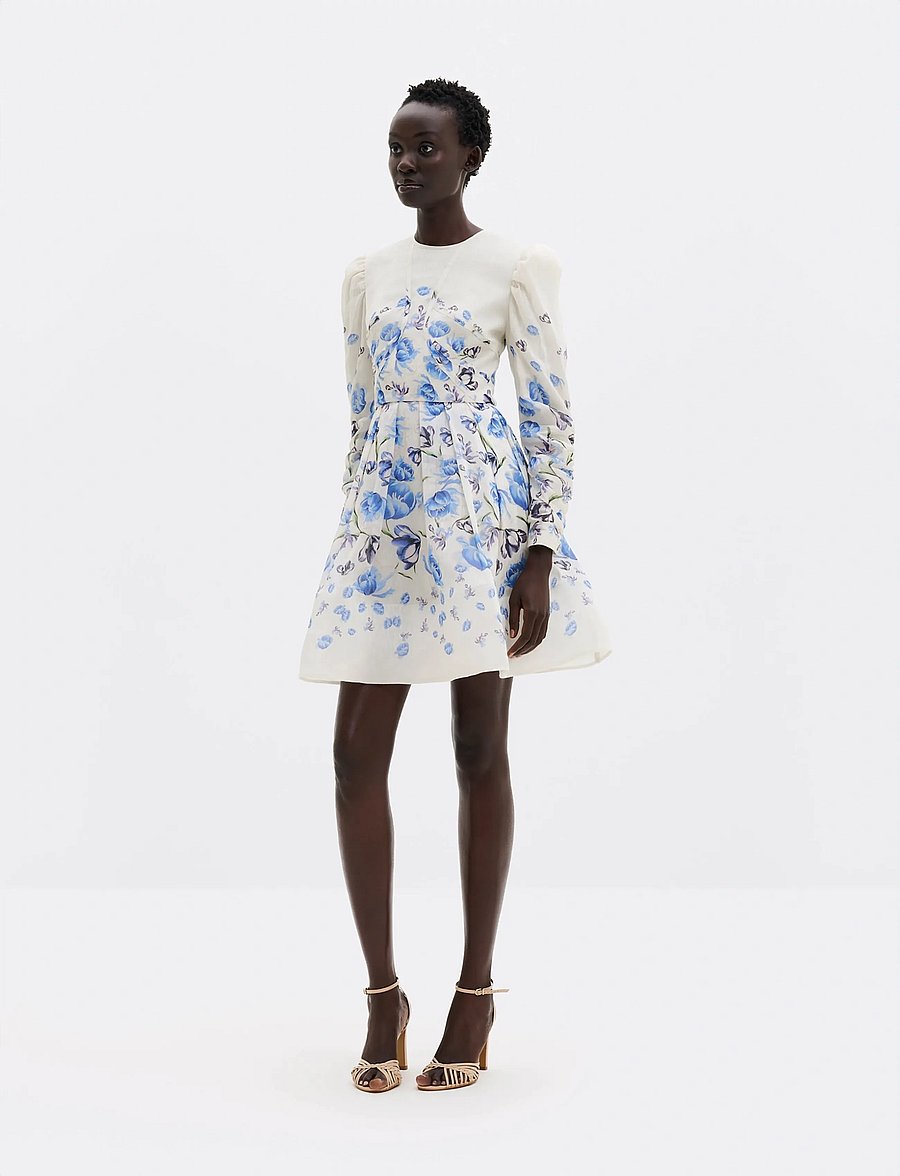 Malina - Leoni Silk Blend Mini Dress - abendkleider - tulip blue - 0