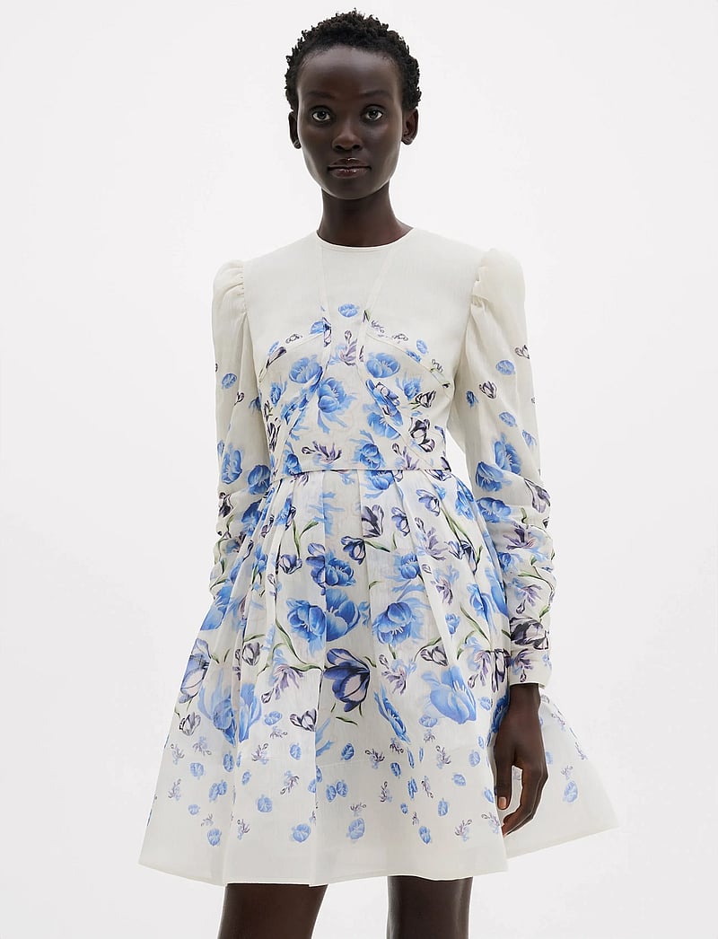 Malina - Leoni Silk Blend Mini Dress - evening dresses - tulip blue - 3