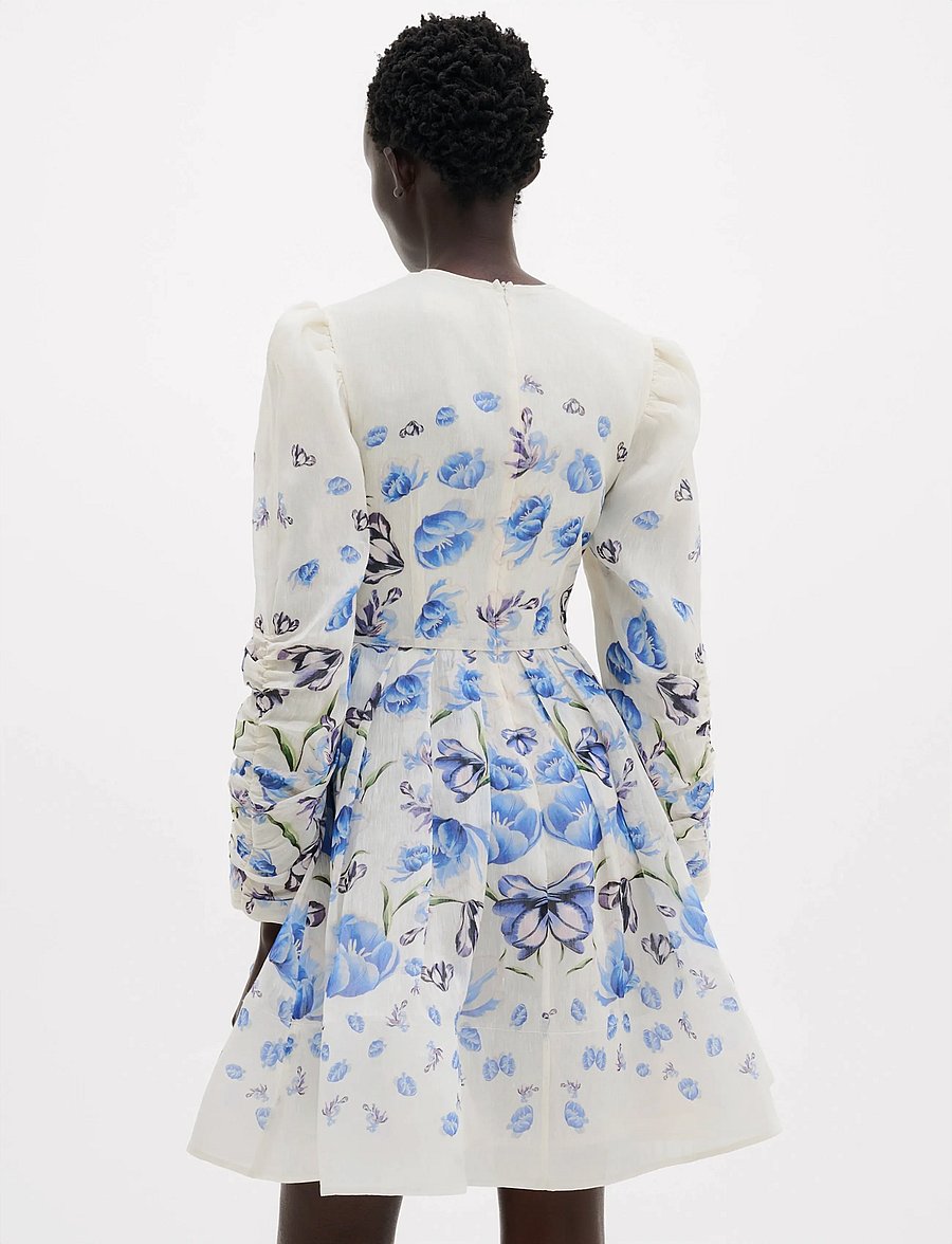 Malina - Leoni Silk Blend Mini Dress - abendkleider - tulip blue - 4