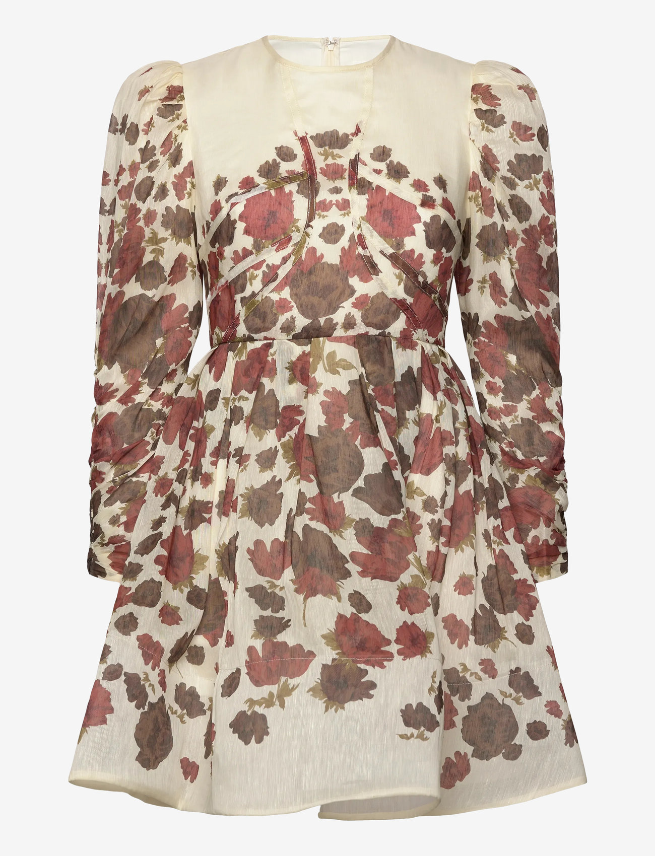 Malina - Leoni silk blend mini dress - sukienki wieczorowe - wine peony - 1