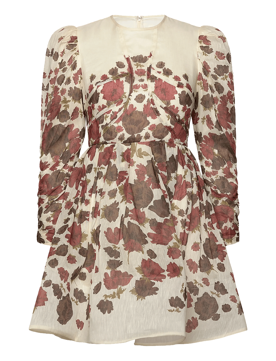 Malina - Leoni Silk Blend Mini Dress - abendkleider - wine peony - 1