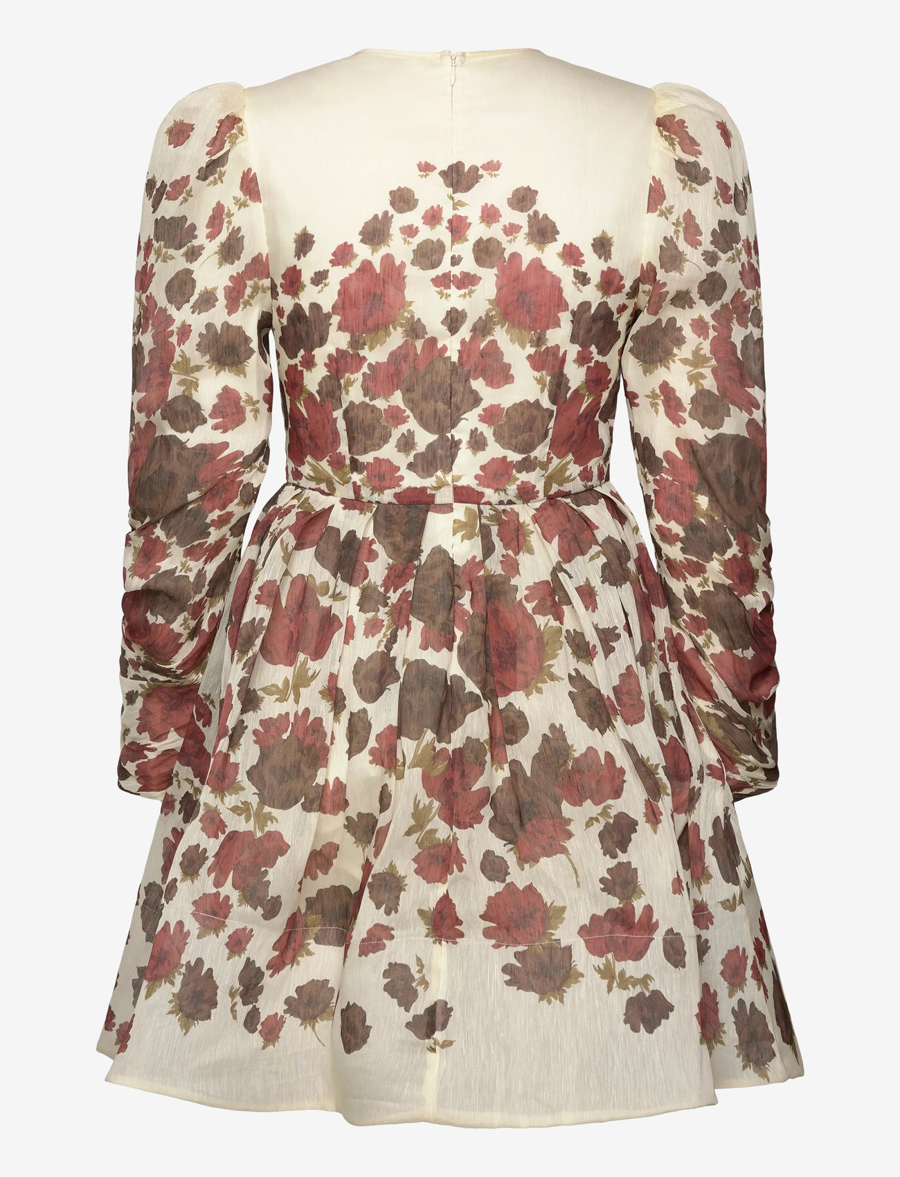 Malina - Leoni silk blend mini dress - sukienki wieczorowe - wine peony - 2