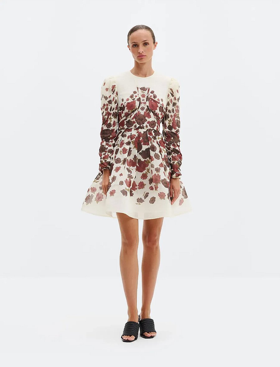 Malina - Leoni Silk Blend Mini Dress - abendkleider - wine peony - 0