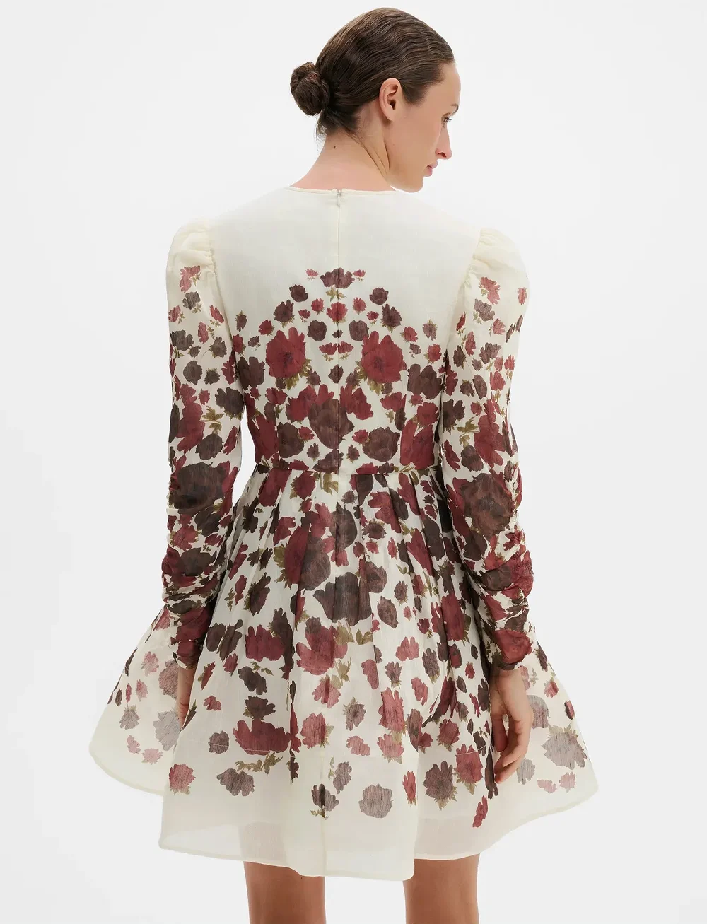 Malina - Leoni silk blend mini dress - festklänningar - wine peony - 4