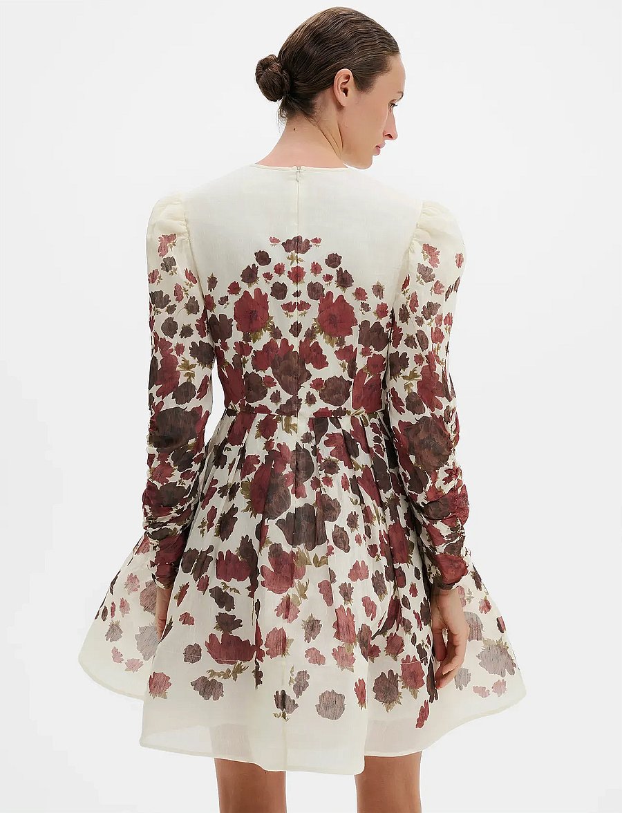 Malina - Leoni Silk Blend Mini Dress - abendkleider - wine peony - 4
