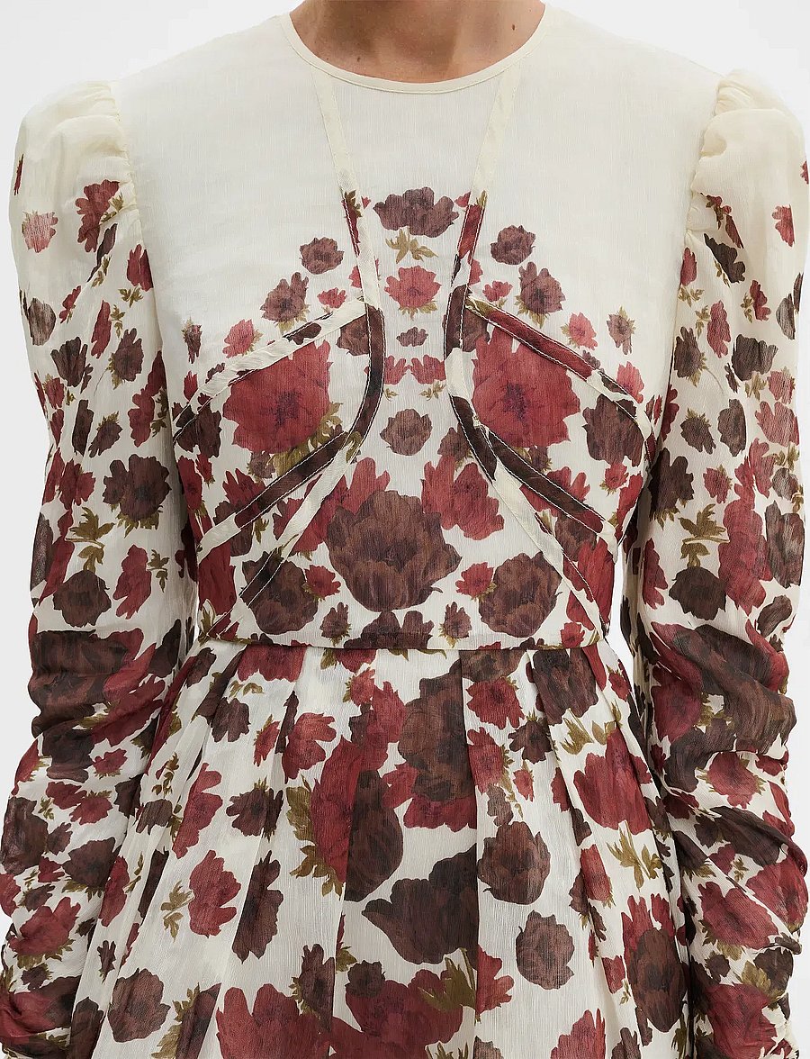 Malina - Leoni Silk Blend Mini Dress - abendkleider - wine peony - 5