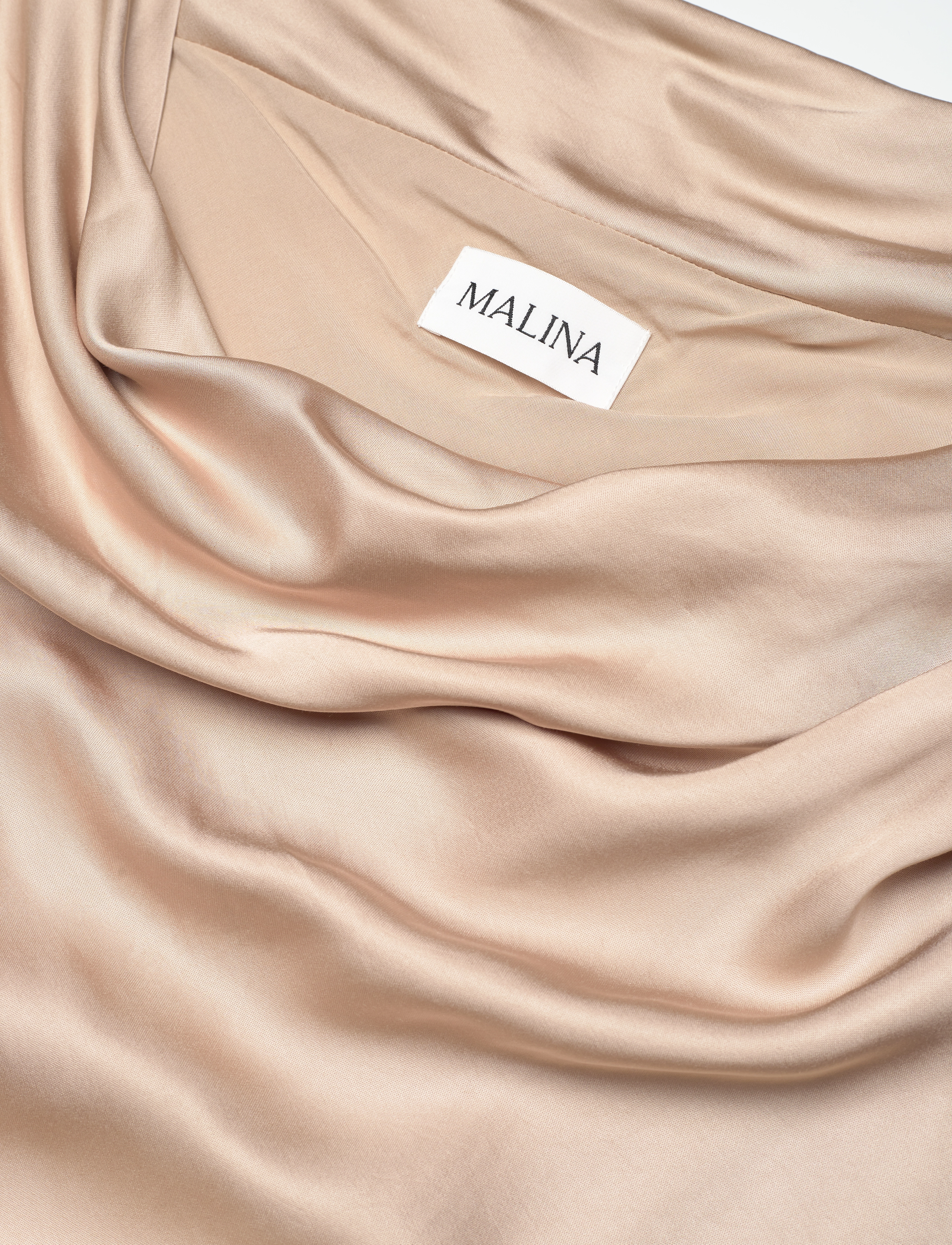 Malina - Leah cowl neck satin maxi dress - evening dresses - champagne - 5