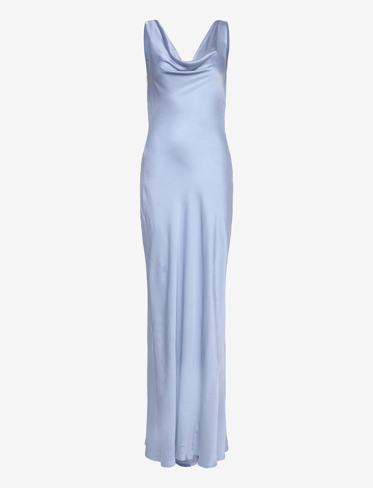 Malina - Leah cowl neck satin maxi dress - abendkleider - dusty blue - 1