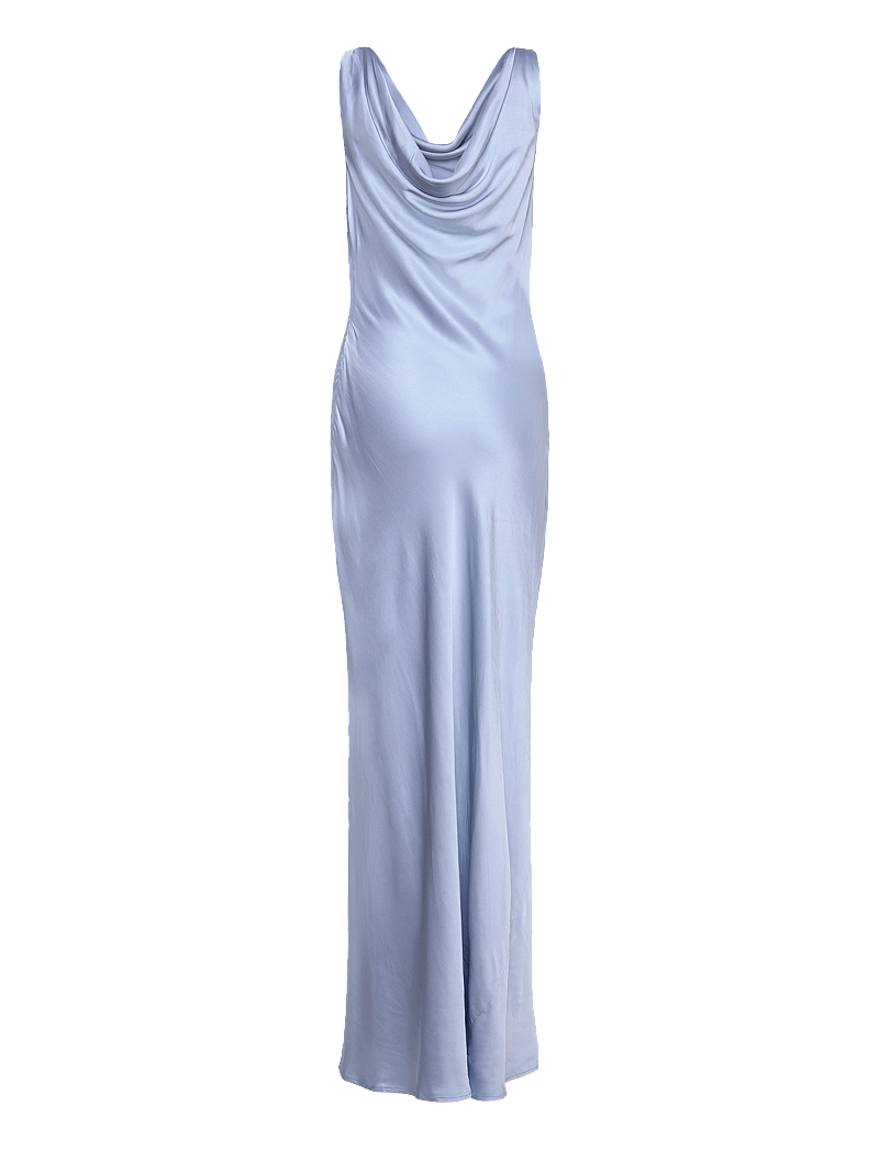 Malina - Leah cowl neck satin maxi dress - abendkleider - dusty blue - 2